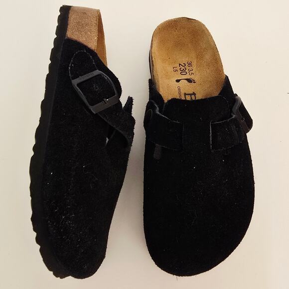 Birkenstock Betula Boston Clog Size 36 L5 Black Suede Slip On Shoe Mule - Picture 1 of 8